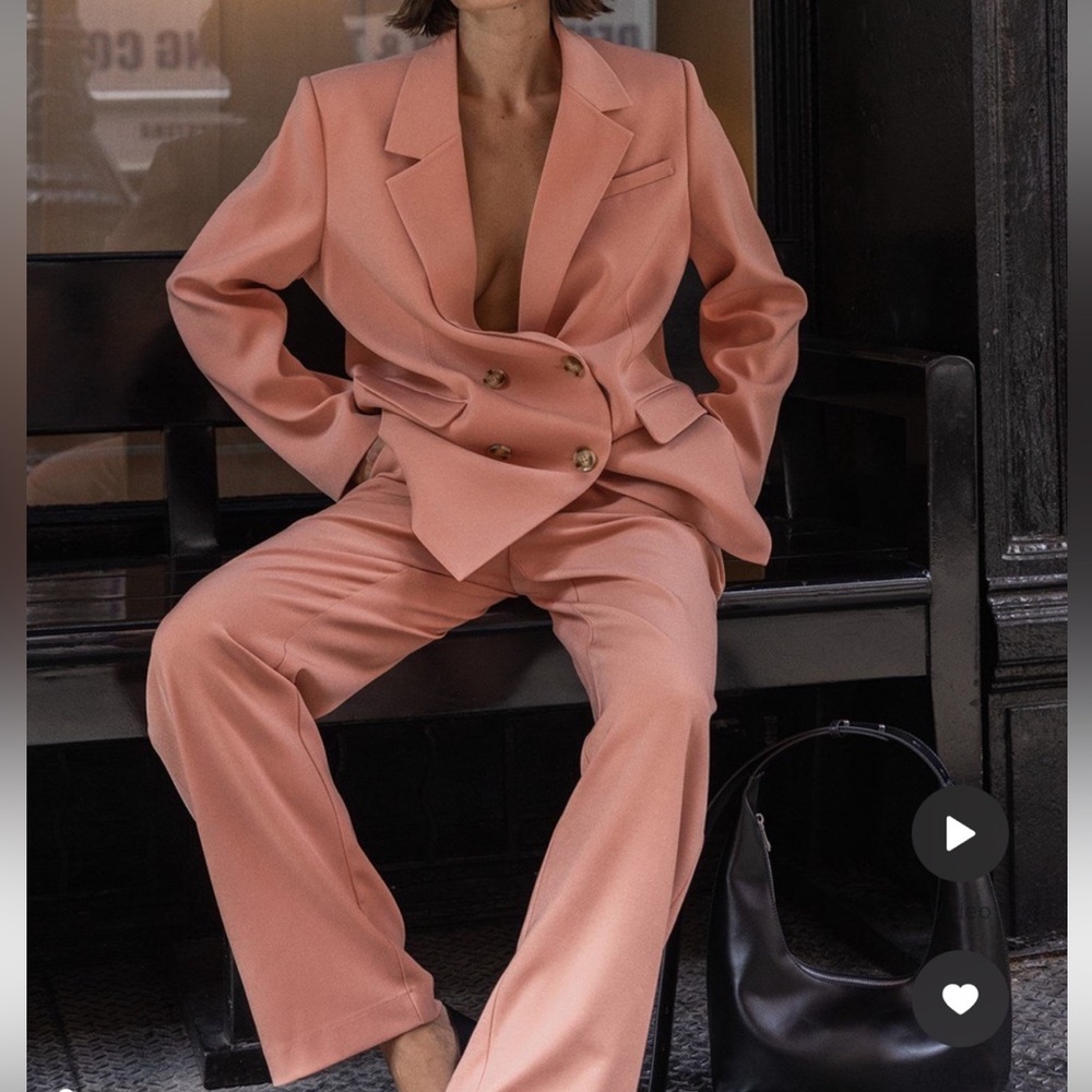 NA-KD Pink salmon blazer pantsuit